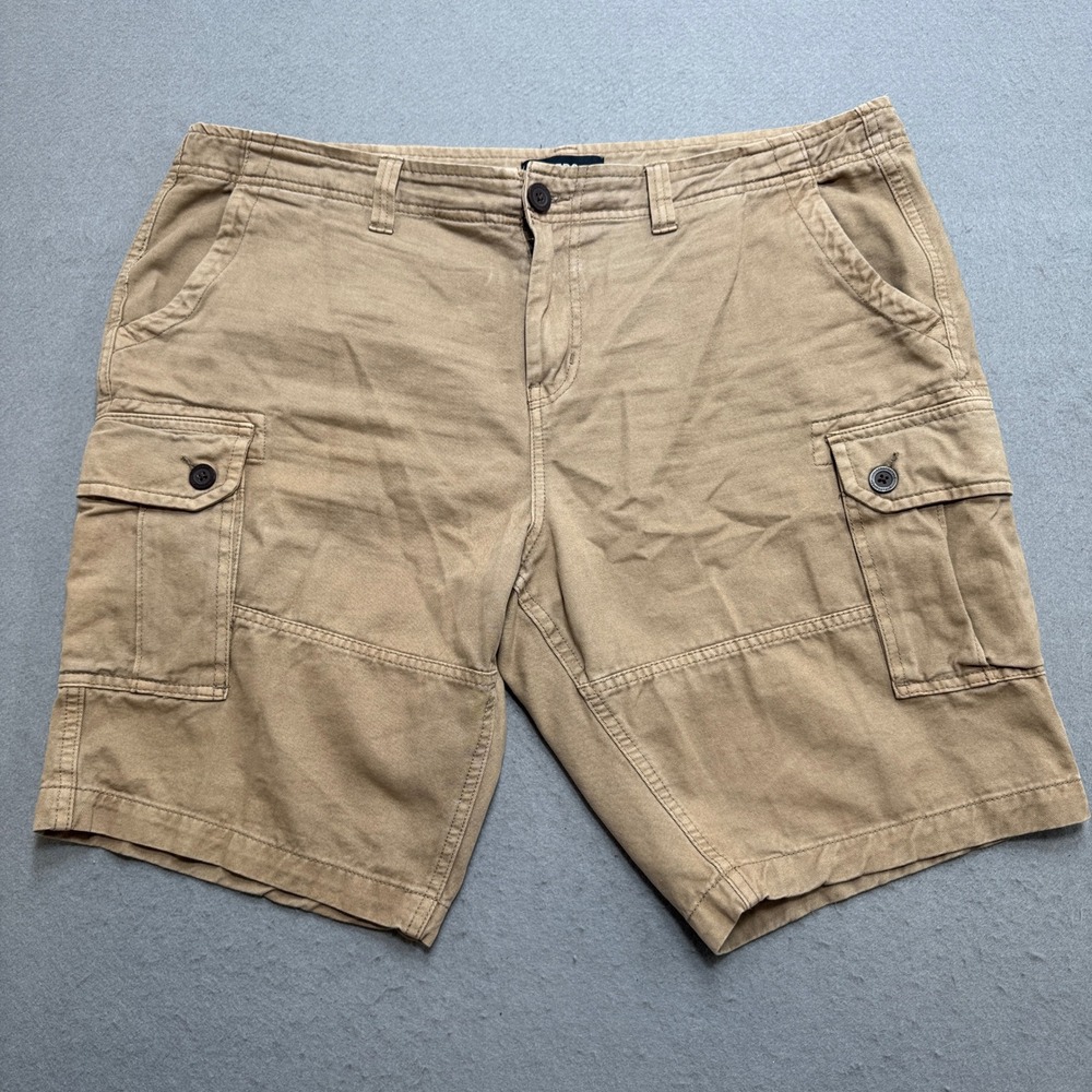 Aero Cargo Shorts Men's 38 Tan Khaki Cotton Relaxed Fit Hiking‎ Outdoor Utility